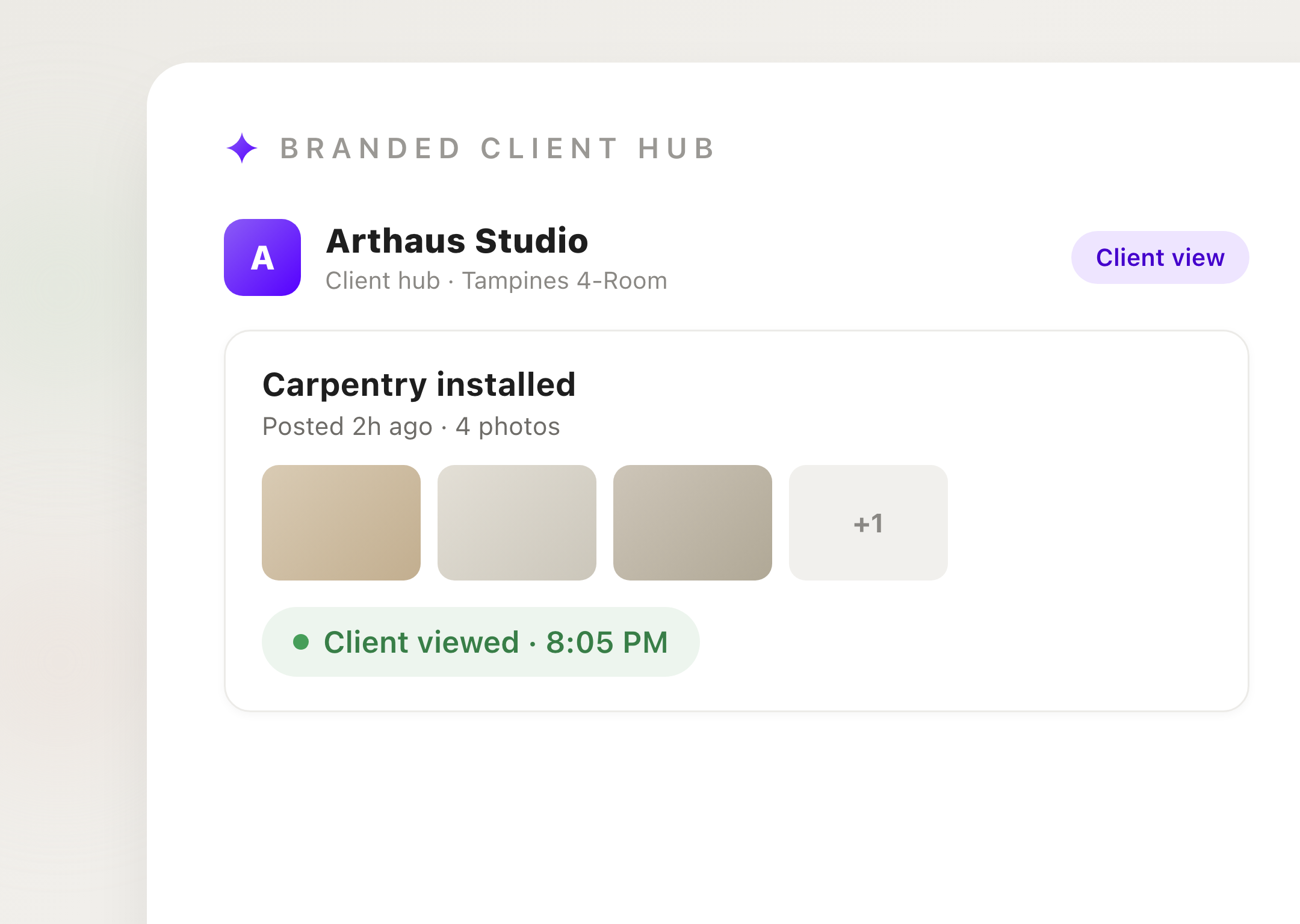 Branded client hub